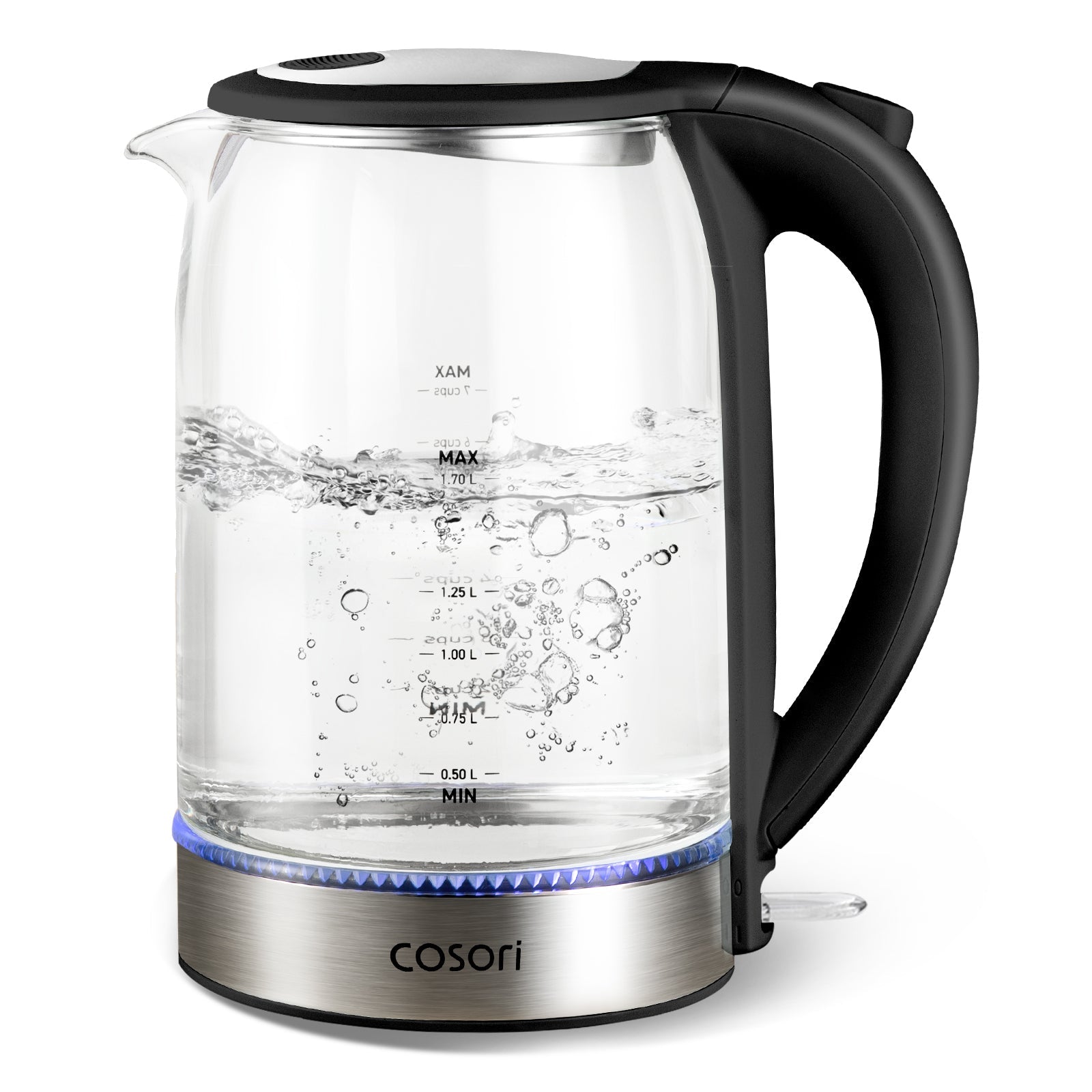 Cosori Electric Tea Kettle Glass 3.5‑7 Cups Black White Green